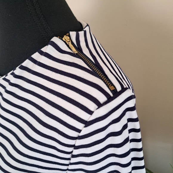 Autograph Striped Top Navy White Womens Medium Large UK 14 Nautical - Picture 6 of 14